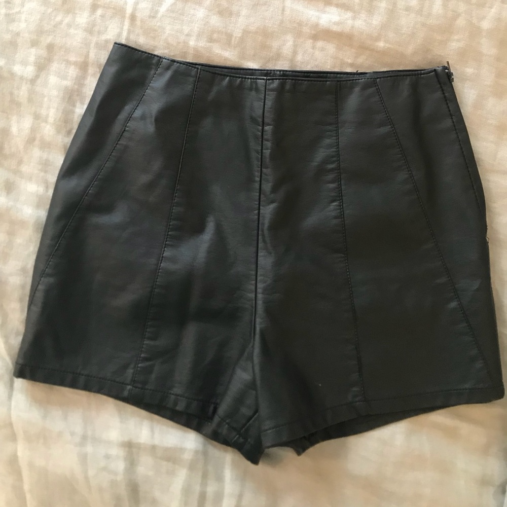 Leather shorts